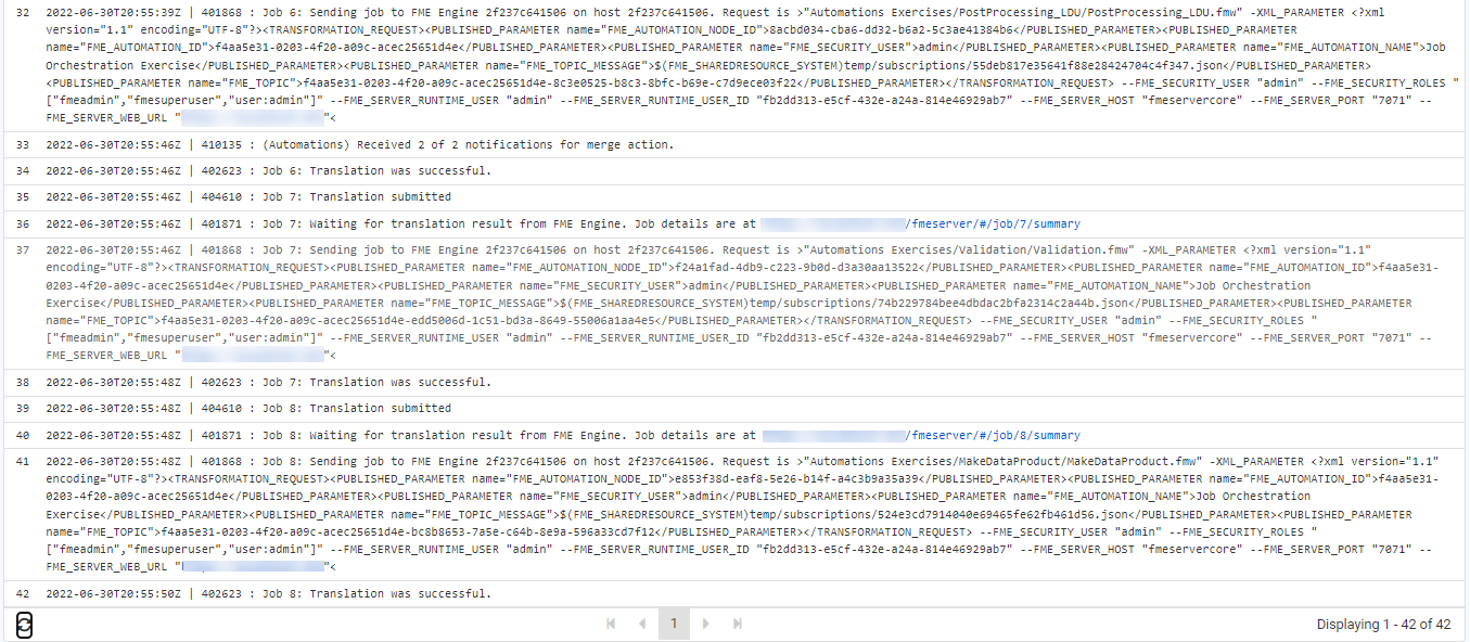 Log showing successful use of merges